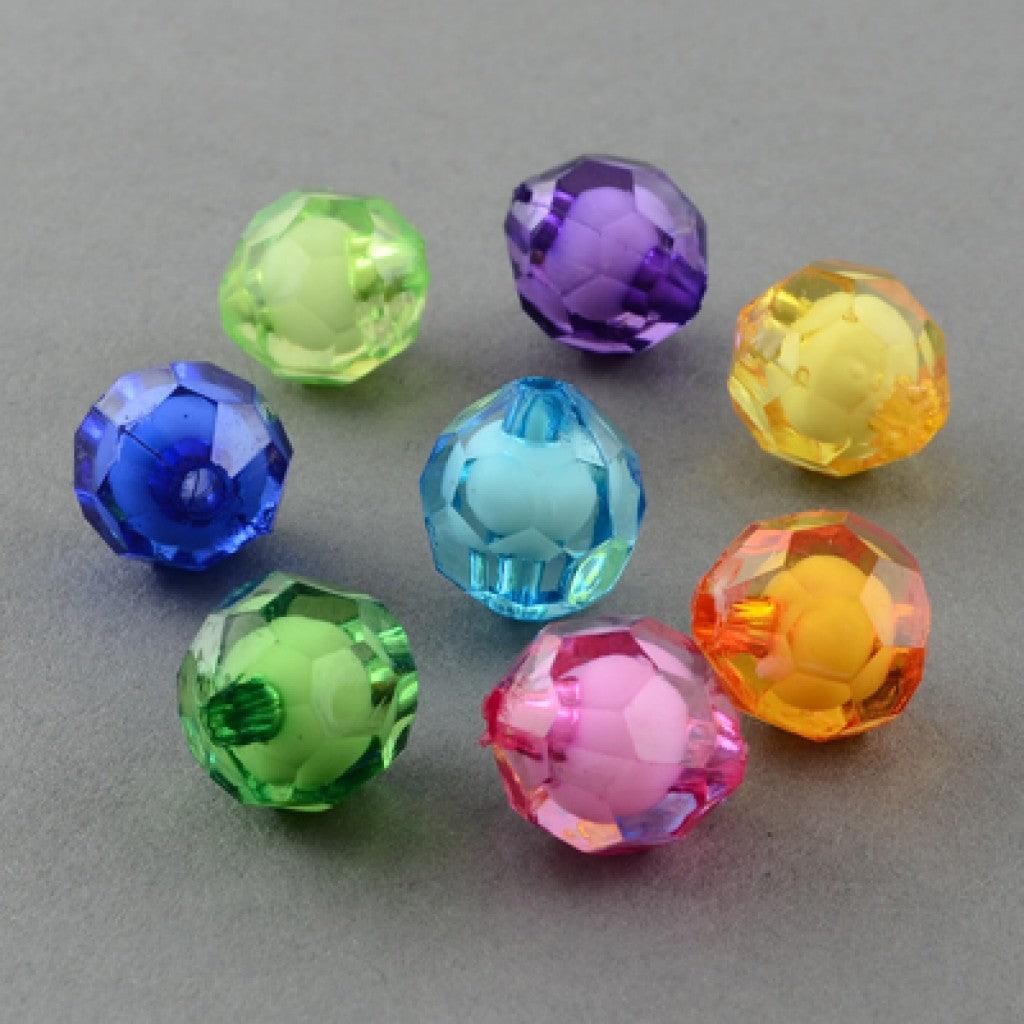 Akrylperler Rund Bead in Bead, 11mm 40g - Transparent Fargemix - HobbyHimmelen