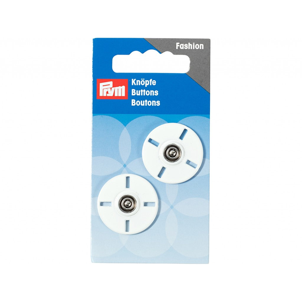 Prym sy på patentknapp 25mm 2 stk - Hvit