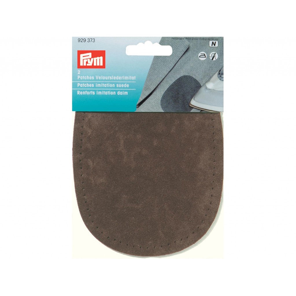 Prym Strykelapp imitert semsket skinn  2stk - Mørk Brun