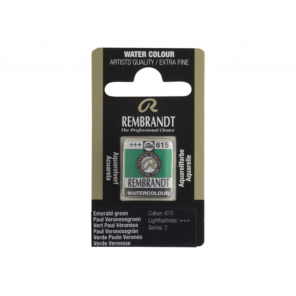 Rembrandt Akvarell Halfpan - Emerald Green 615