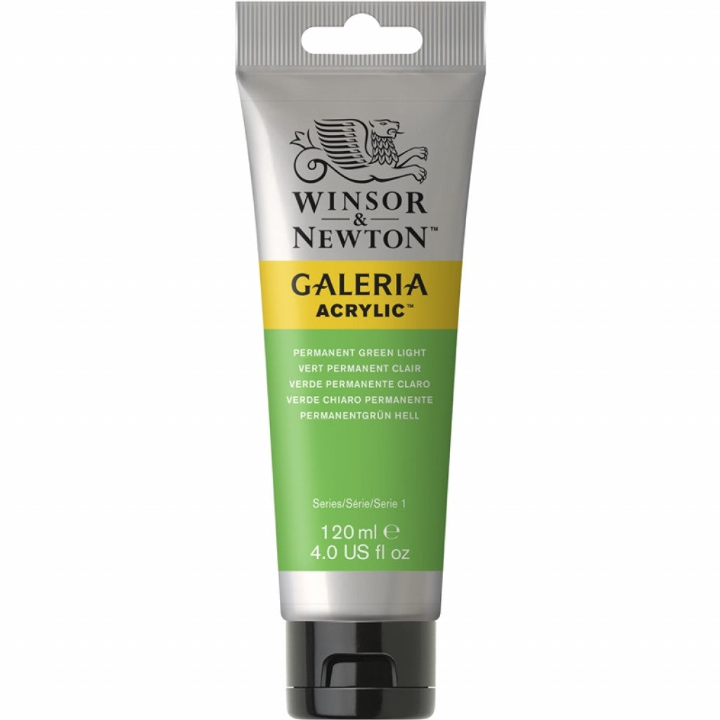 W&N - Galeria Acrylic 120ml - 483 Permanent Green Light
