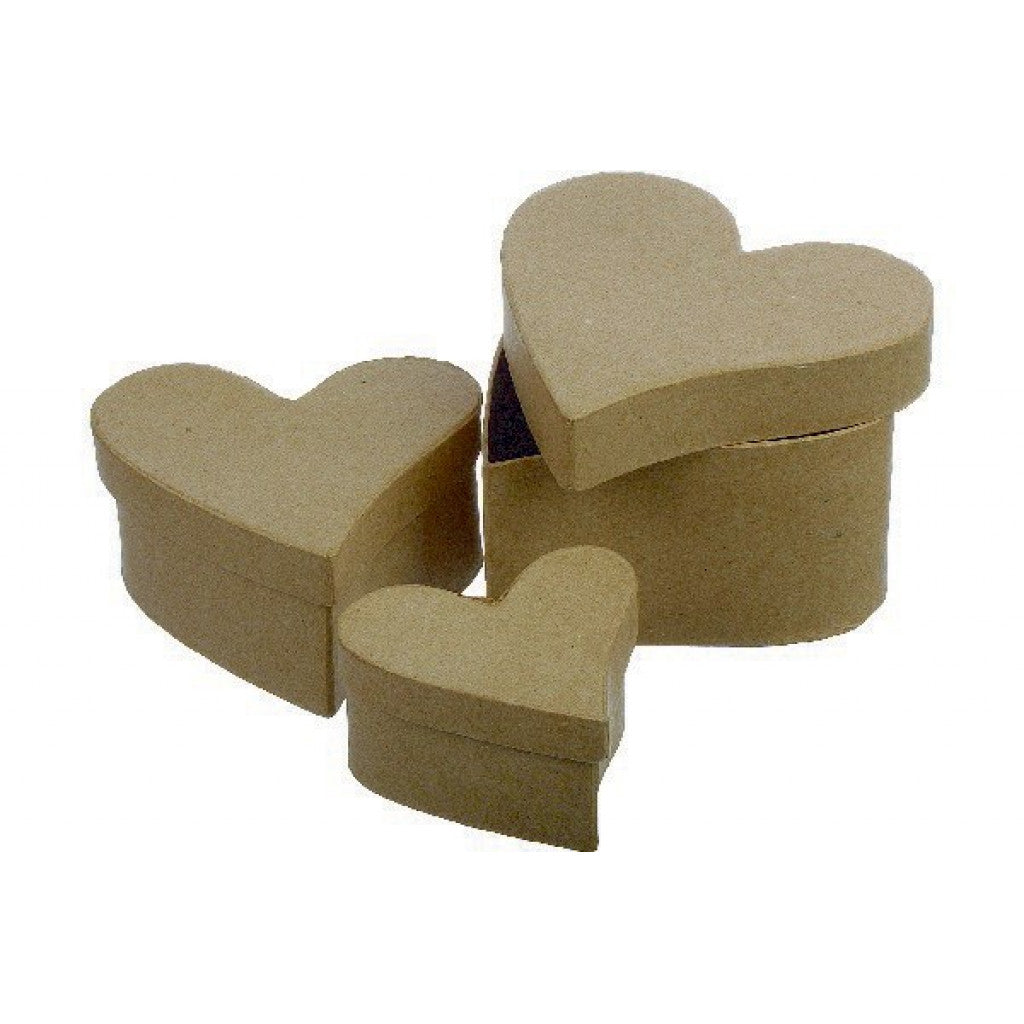 Pappbokser 3stk - Buet Hjerter