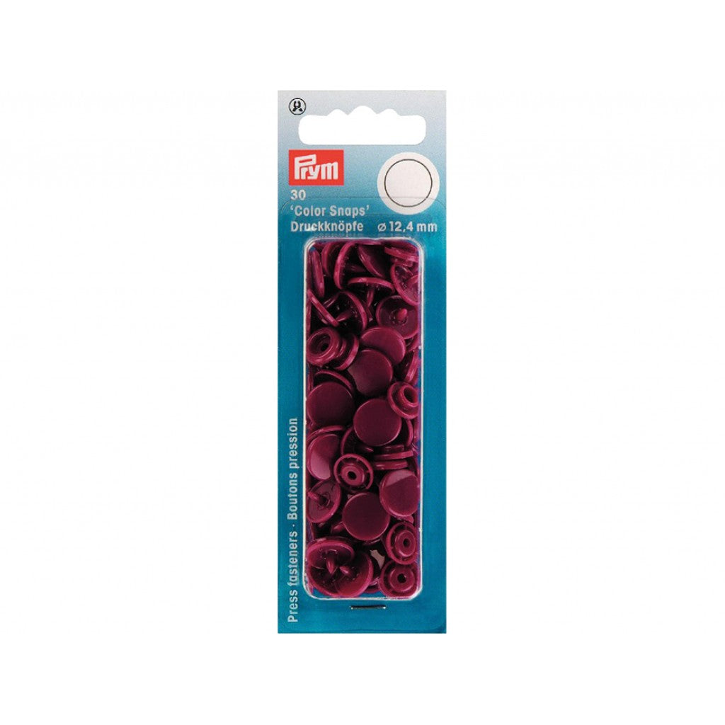Prym Non-sew Color Snaps - Ø12.4 - Vinrød