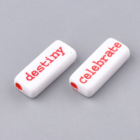 Ord-perler Rektangel 12-24mm - Fargemiks på Hvit