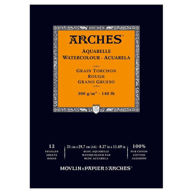 Arches Akvarellblokk Grain torchon (Cold pressed rough), A4 - HobbyHimmelen