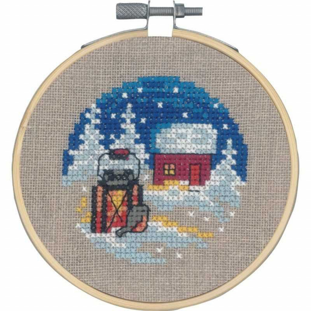 Korsstingsboderi med Ramme 10cm - Huset i Skogen