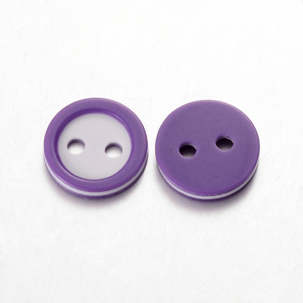 Knapp i Epoxy, 11mm - Ring Purple