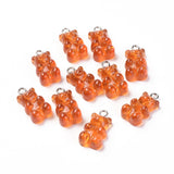 Gummy Bear Resin-Anheng, 20mm, 8stk - Glitter Sienna