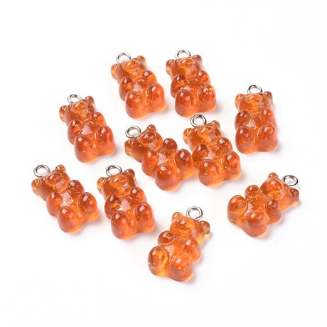 Gummy Bear Resin-Anheng, 20mm, 8stk - Glitter Sienna