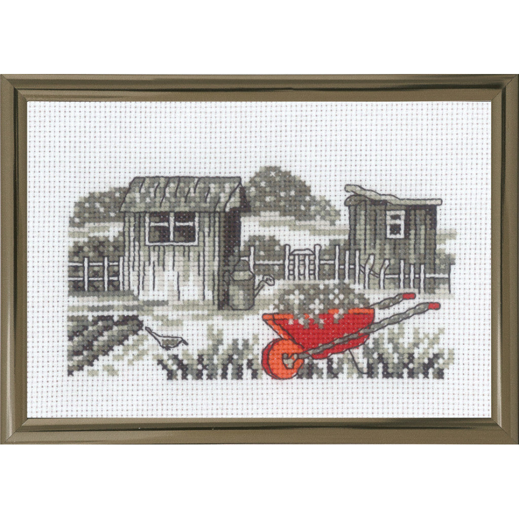 Korsstingsbroderi15x10cm - Trillebår