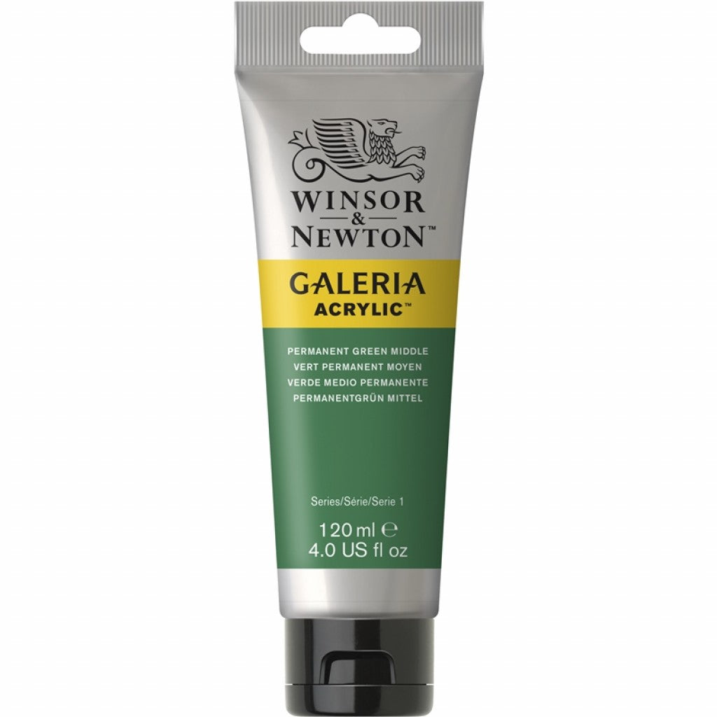 W&N - Galeria Acrylic 120ml - 484 Permanent Green Middle