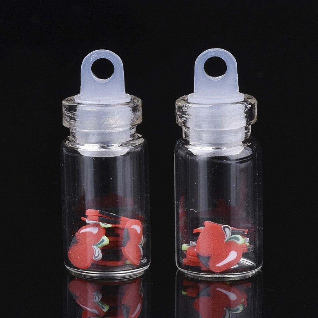 #1 Flaskeanheng med Polymer Confetti, 2,7cm - An Apple a Day...
