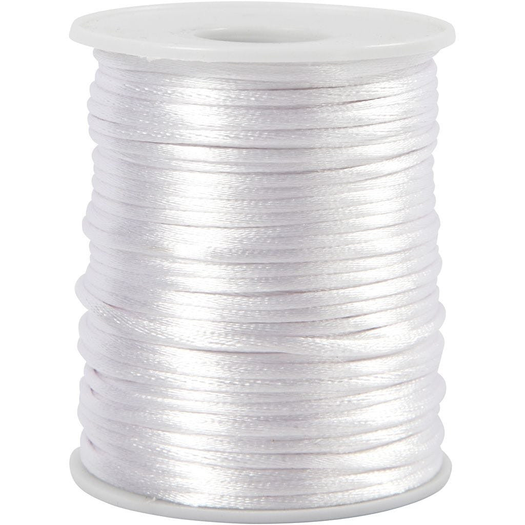 Satengsnor - Hvit, 2mm, 50m
