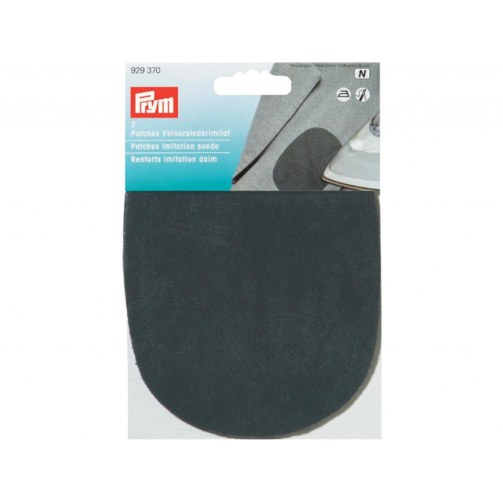 Prym Strykelapp imitert semsket skinn 2stk - Sort