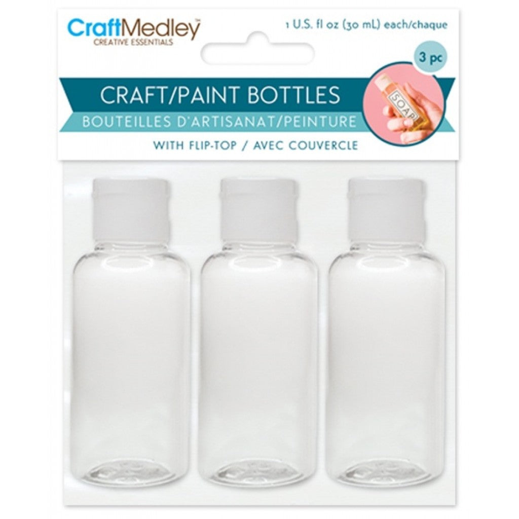 Empty Paint Bottles 1oz 3/Pkg-