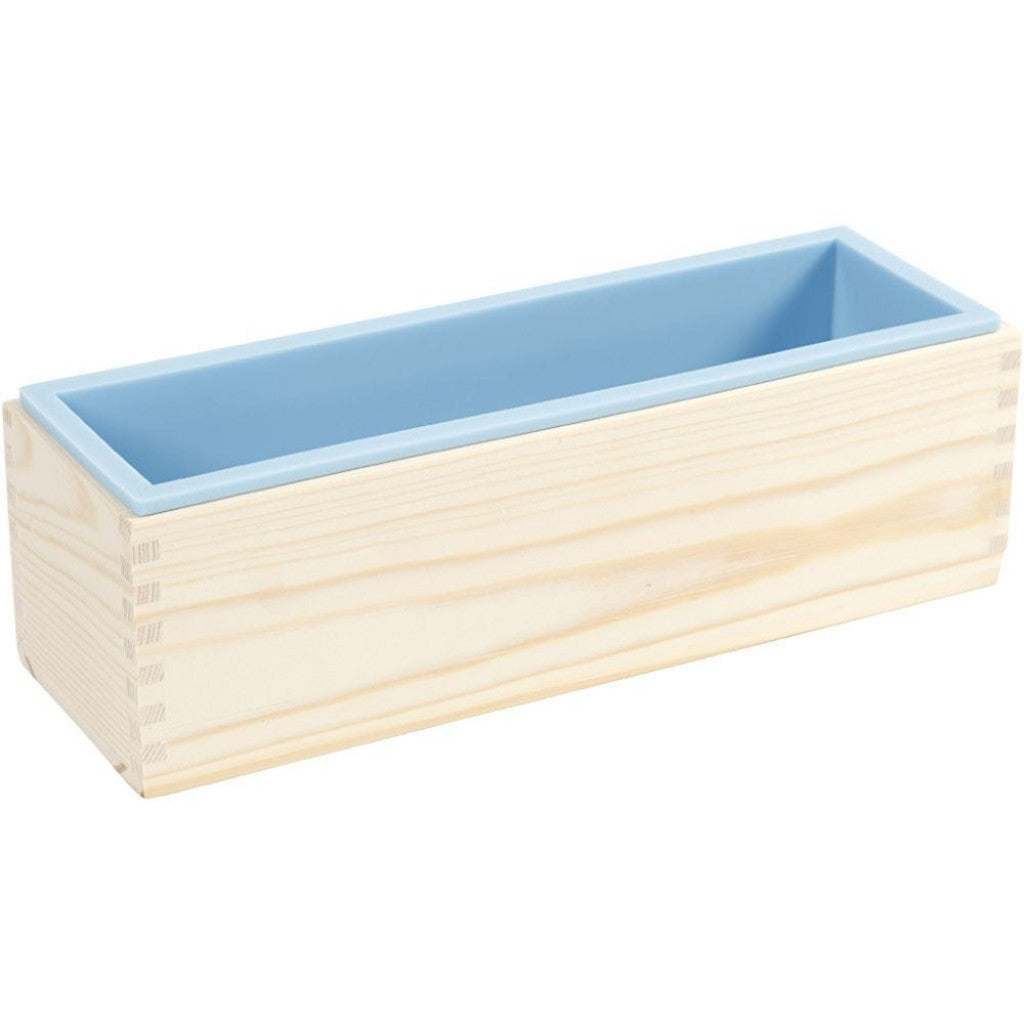 Silikonform av treboks, 27,5 x 8,6cm - Til Såpe