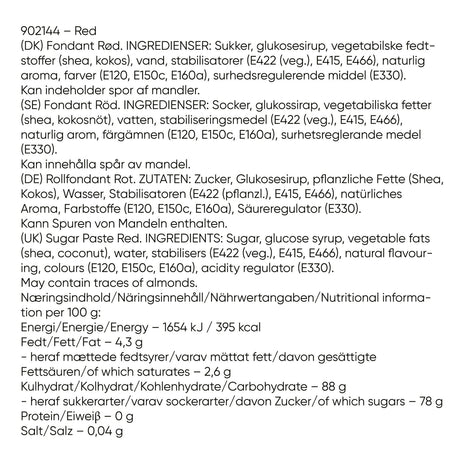 Fondant Odense 250g - Rød