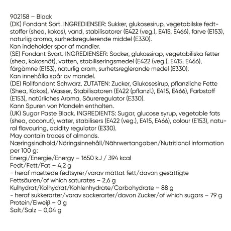 Fondant Odense 250g - Svart