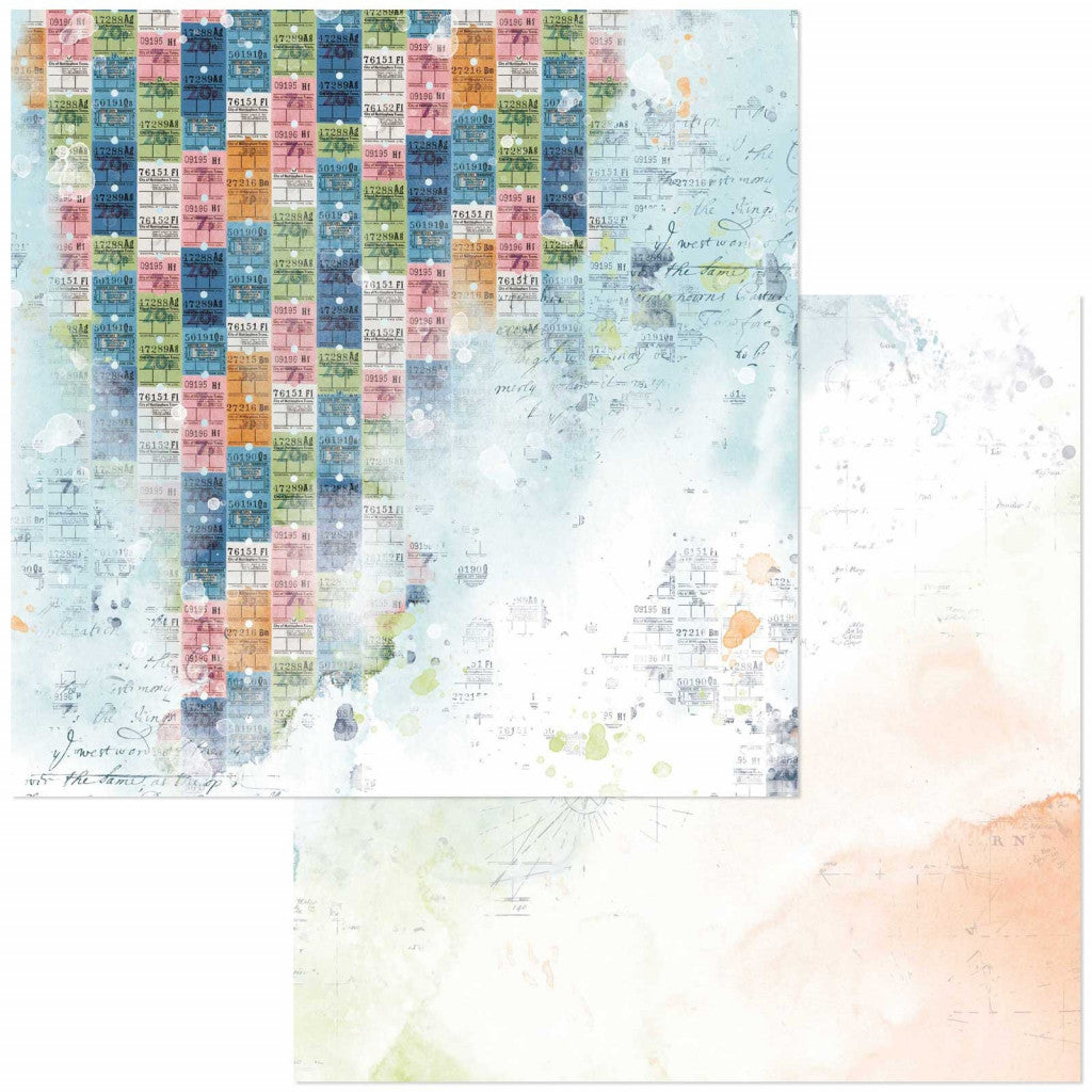Vintage Artistry Everywhere Cardstock 12"X12" - Ticket Montage