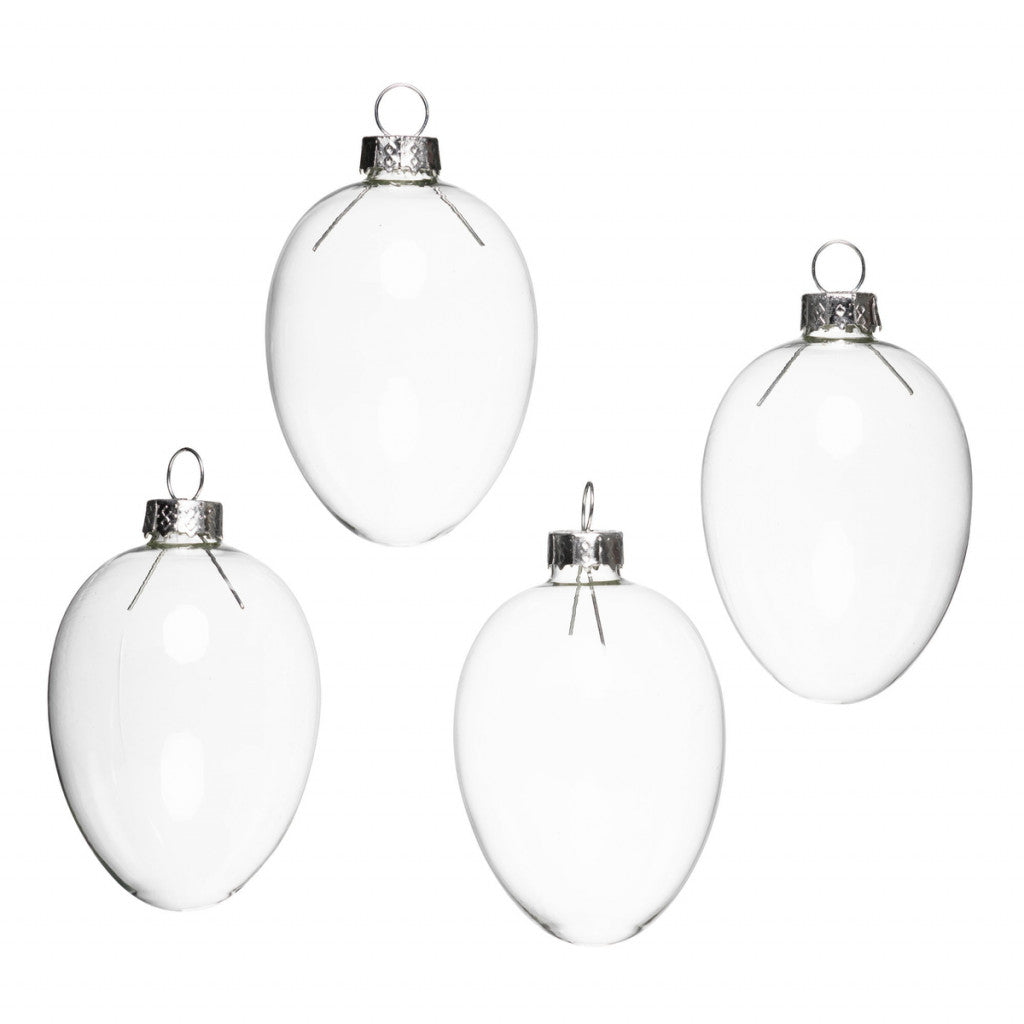 Glassegg med Oppheng, 8cm - 4stk