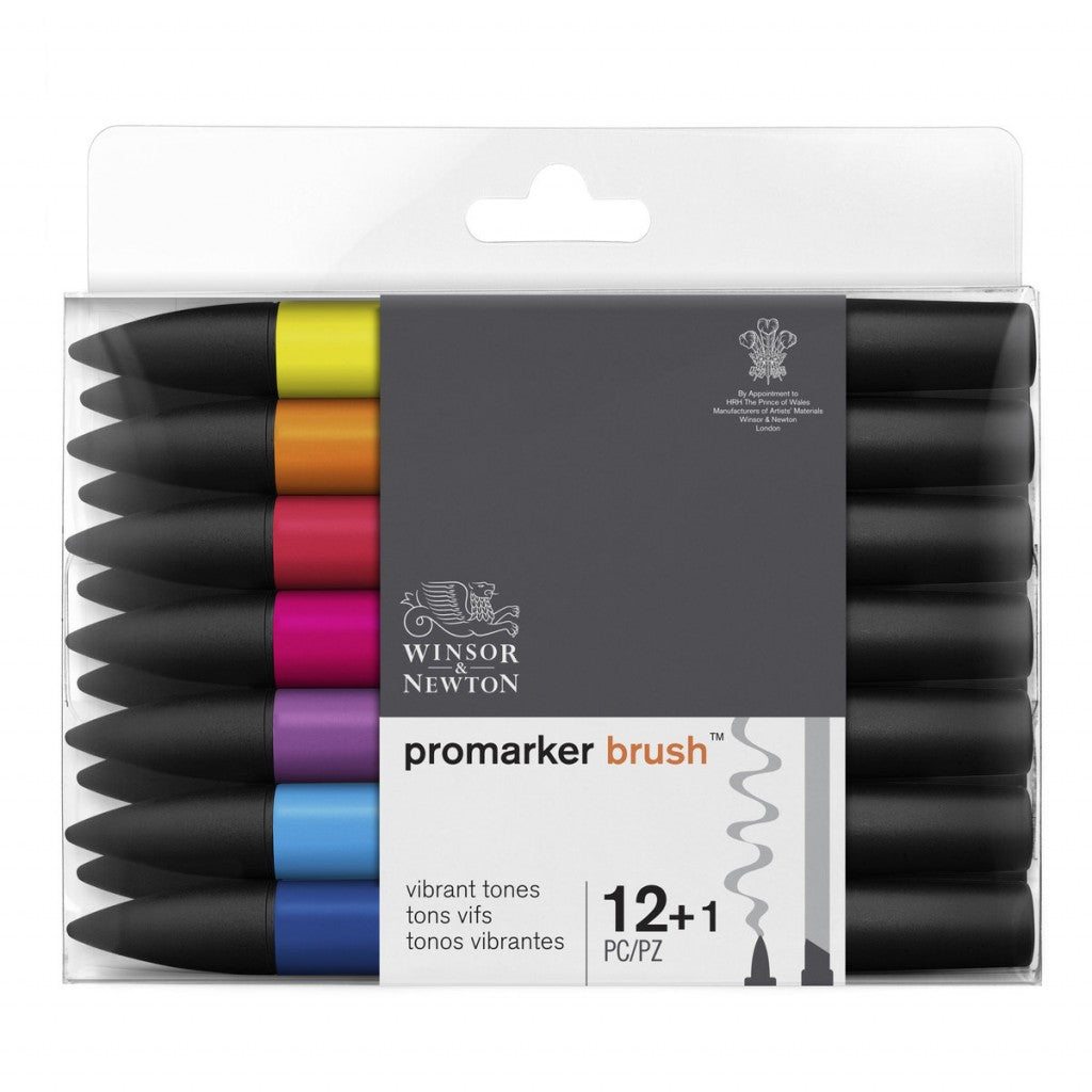 W&N - Promarker Brush - sett 12 Vibrant Tones