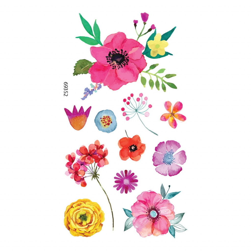 Tattoo Stickers Flower Glitter