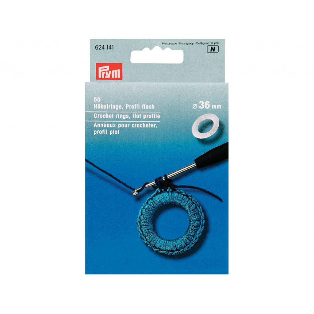 Prym Plastringer 36mm 50stk -  Hvite flat