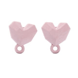 Ørestift Geometrisk Hjerte med Ring, 11mm, 4stk - Rosa