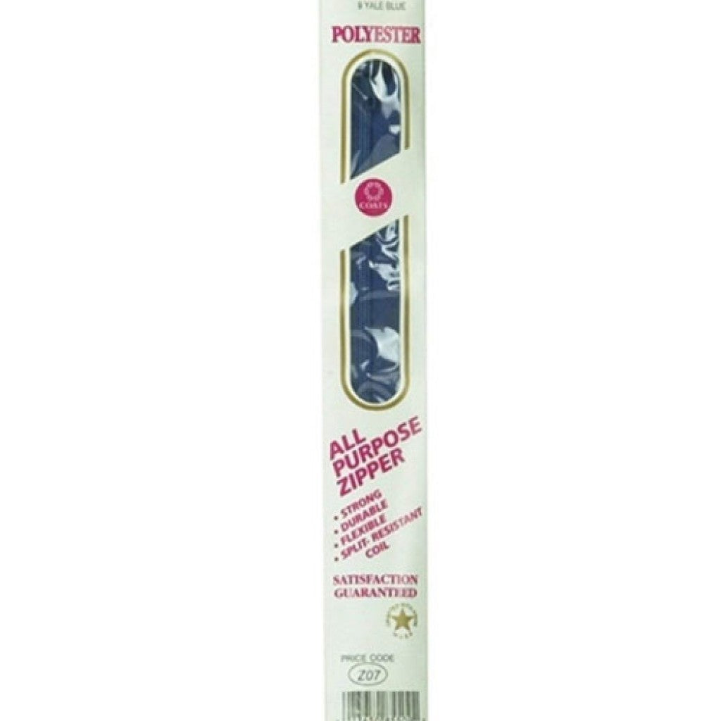 Glidelås i nylon (lukket) - 46cm Yale Blue