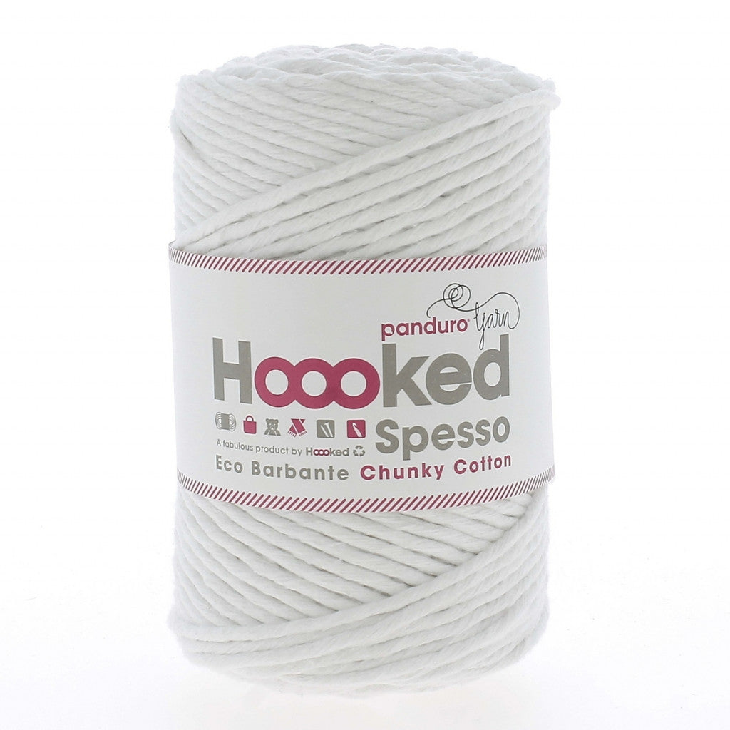 Hoooked Chunky Cotton Garn, 500g - Hvit
