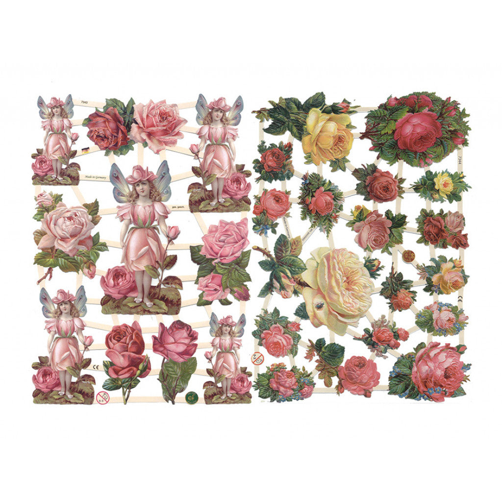 Glansbilder roser/rosa roser