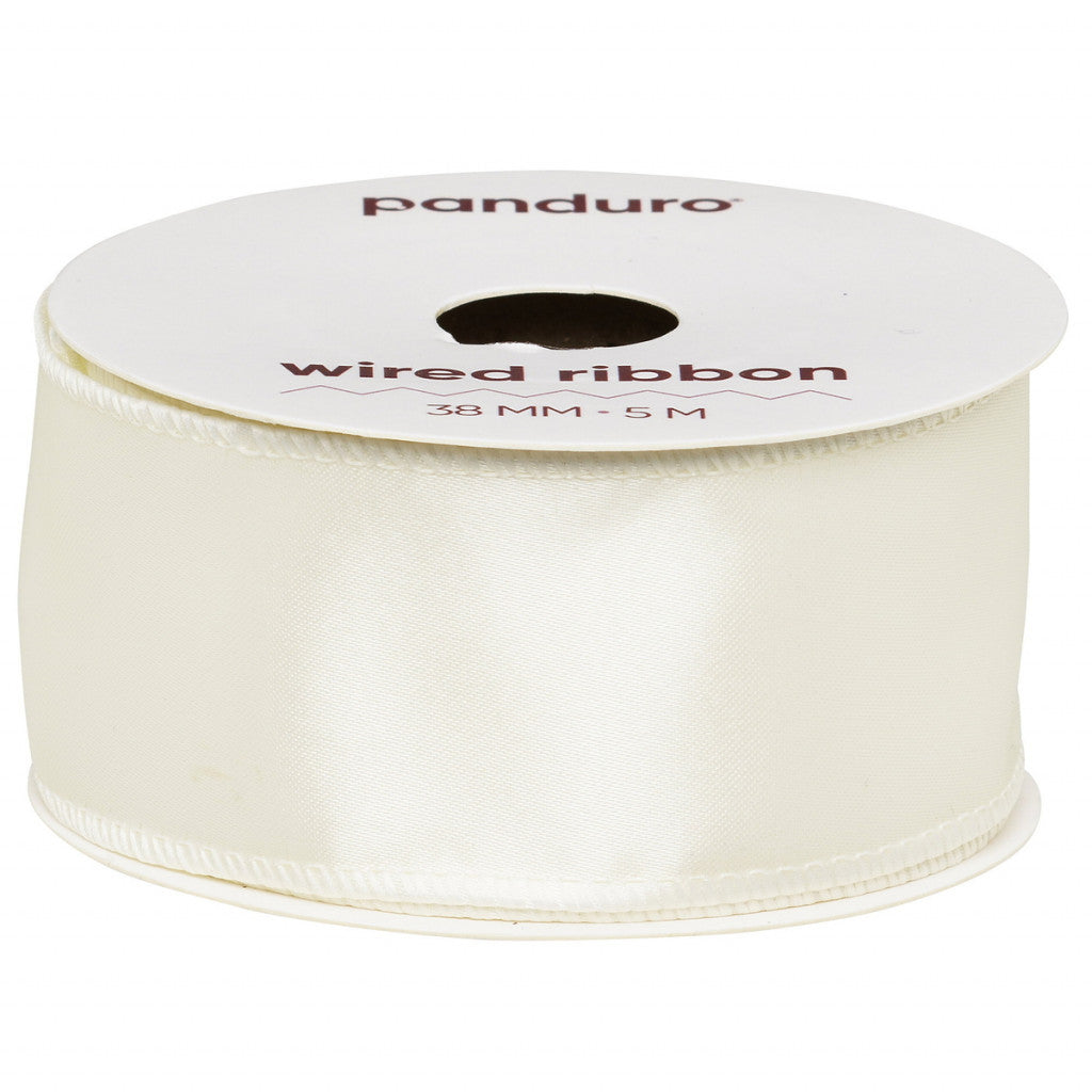 Satinband Stålkant 38mm - Creme