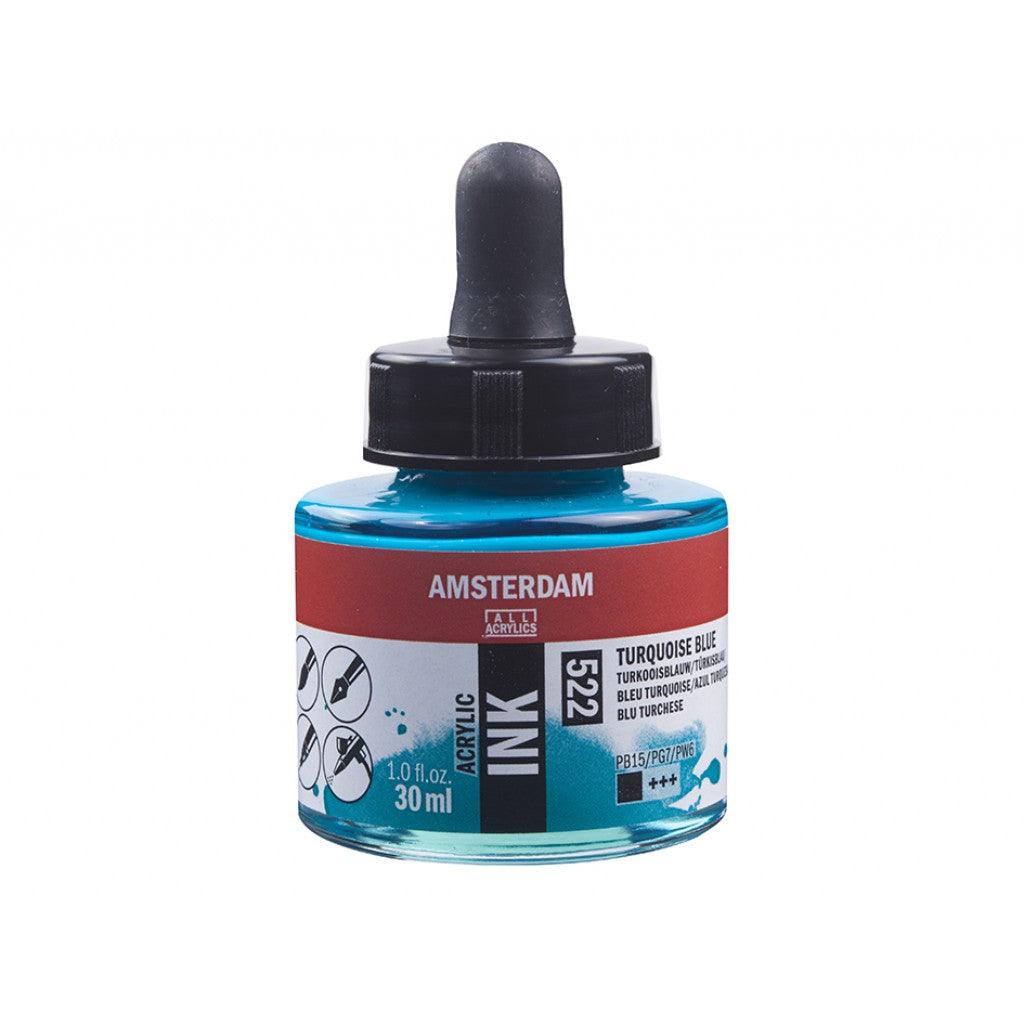 Amsterdam Ink 30ml - 522 Turquoise Blue - HobbyHimmelen