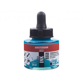 Amsterdam Ink 30ml - 522 Turquoise Blue - HobbyHimmelen