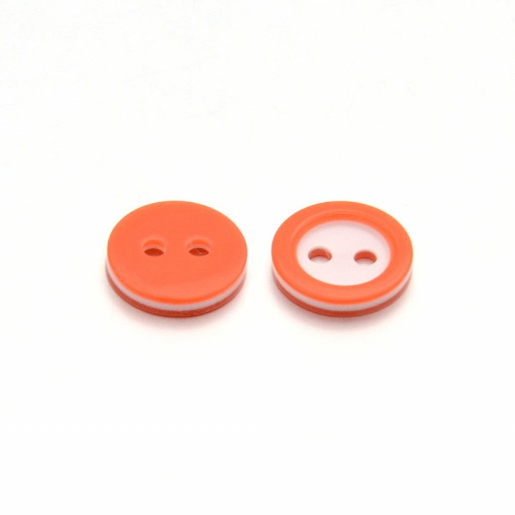 Knapp i Epoxy, 11mm - Ring Orange Red