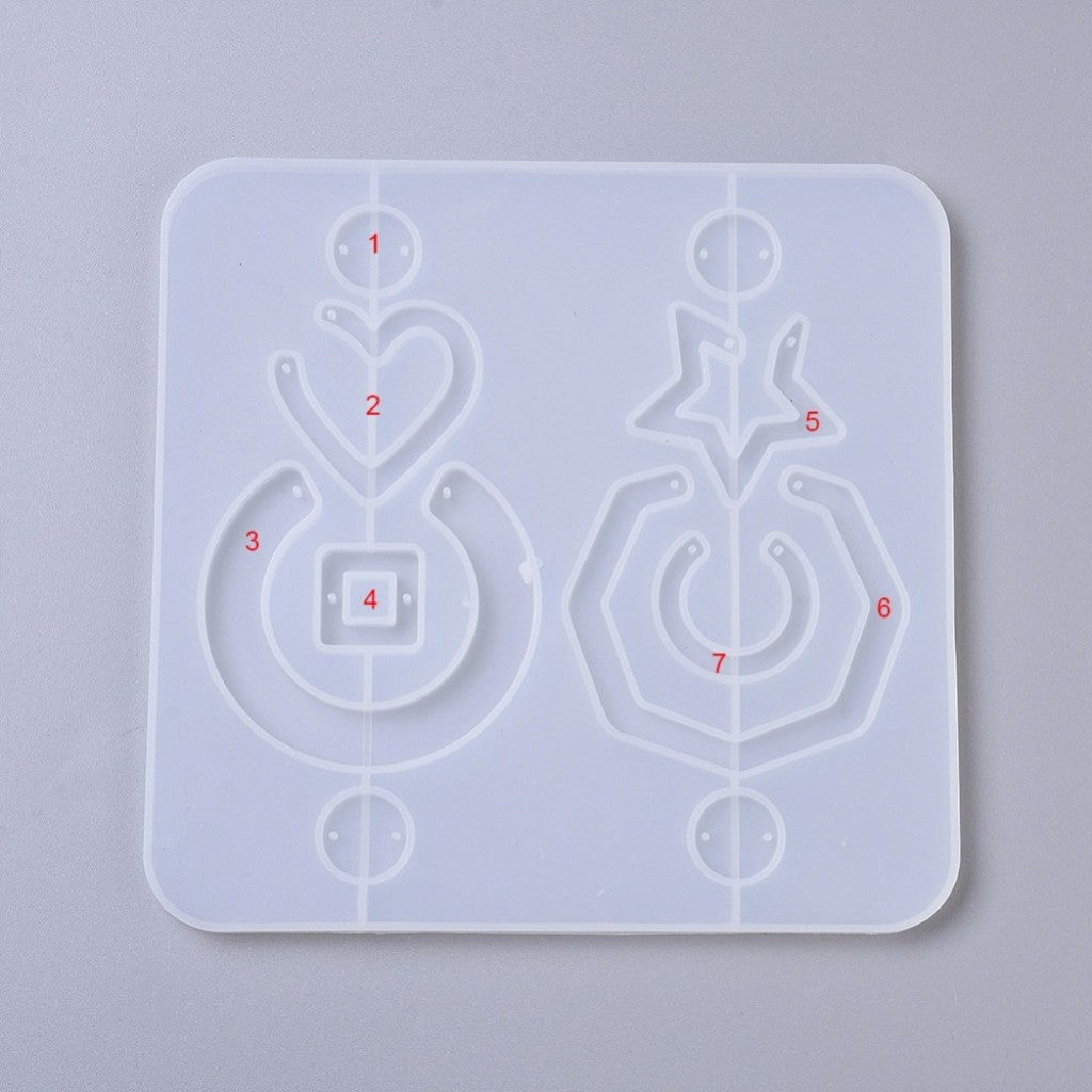 Silikonform 156x153x6mm - Øredobber Dingle Dangle