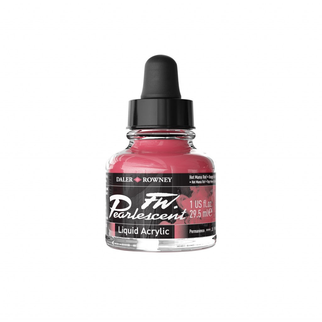Daler Rowney - FW Pearlescent Ink 29,5ml - 114 Hot Mama Red