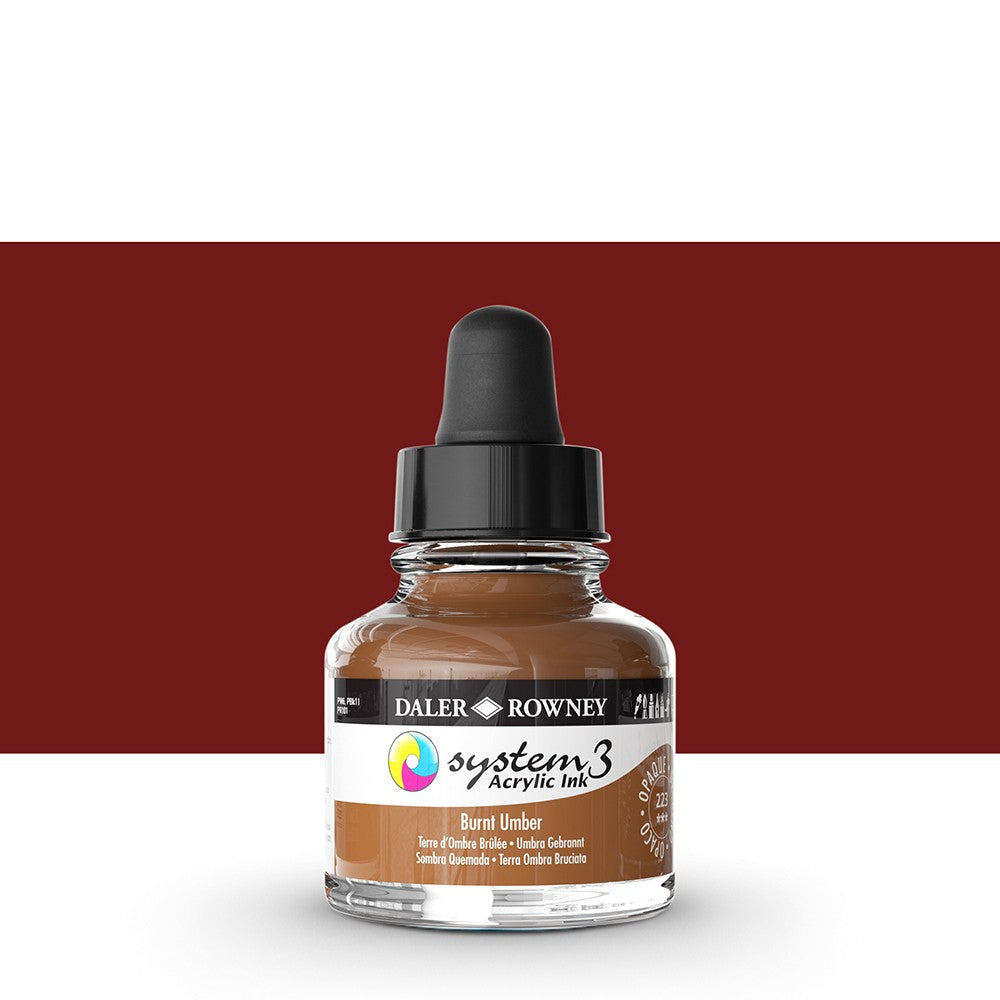 Daler Rowney - System3 Ink 29,5ml - 223 Burnt Umber