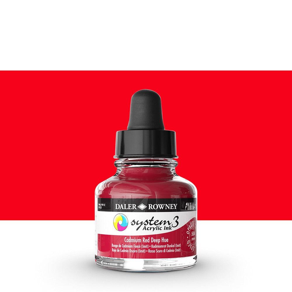 Daler Rowney - System3 Ink 29,5ml - 504 Cadmium Red Deep Hue
