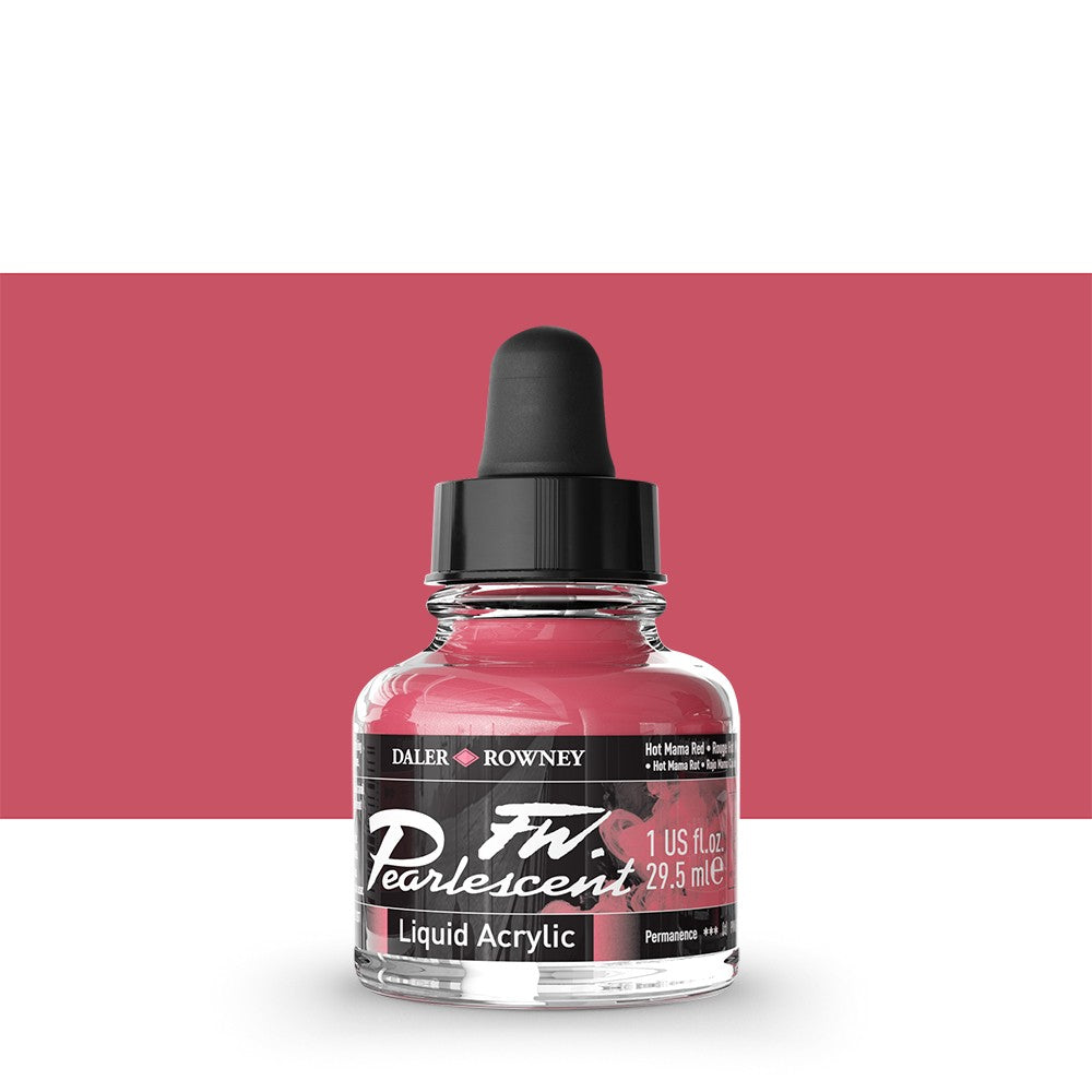 Daler Rowney - FW Pearlescent Ink 29,5ml - 114 Hot Mama Red