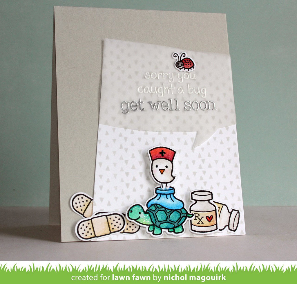Lawn Fawn Clear Stamps 3"X2" (7,5x5cm) - Get Well Soon