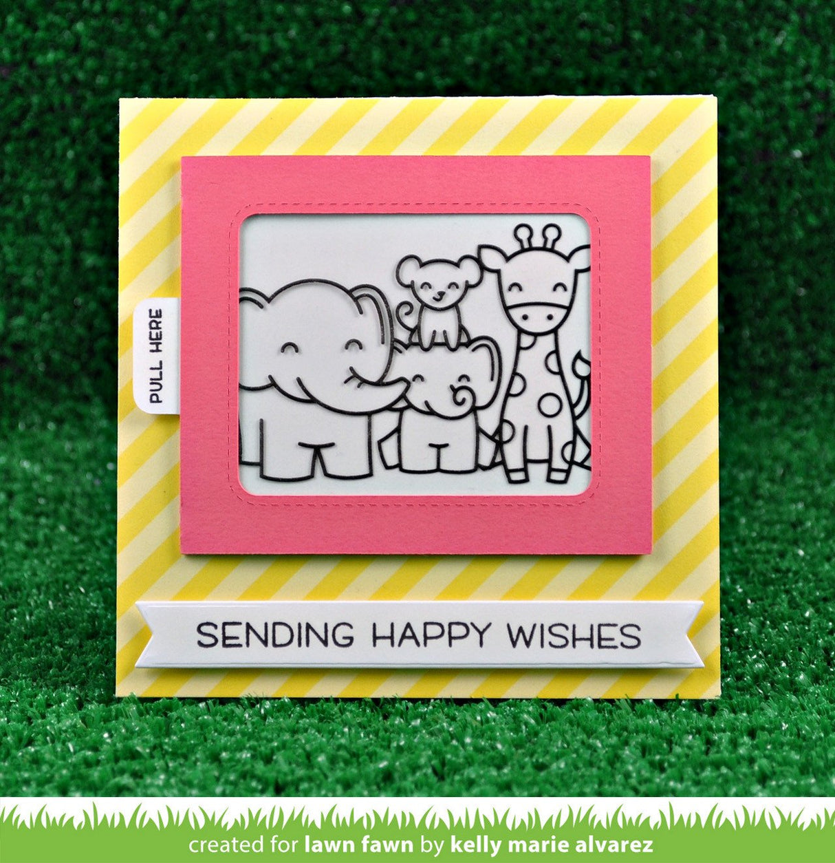 Lawn Fawn Clear Stamps 3"X4" (7,5x10cm) - Push Here