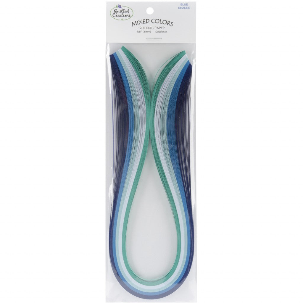 Quilling Paper, 3mm, 100stk - Blues (5 Colors)