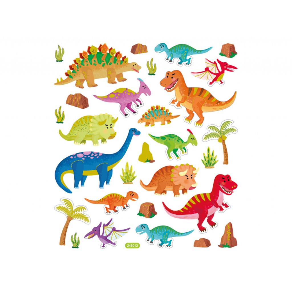 Klistremerker - Dinosaurer m/glitter