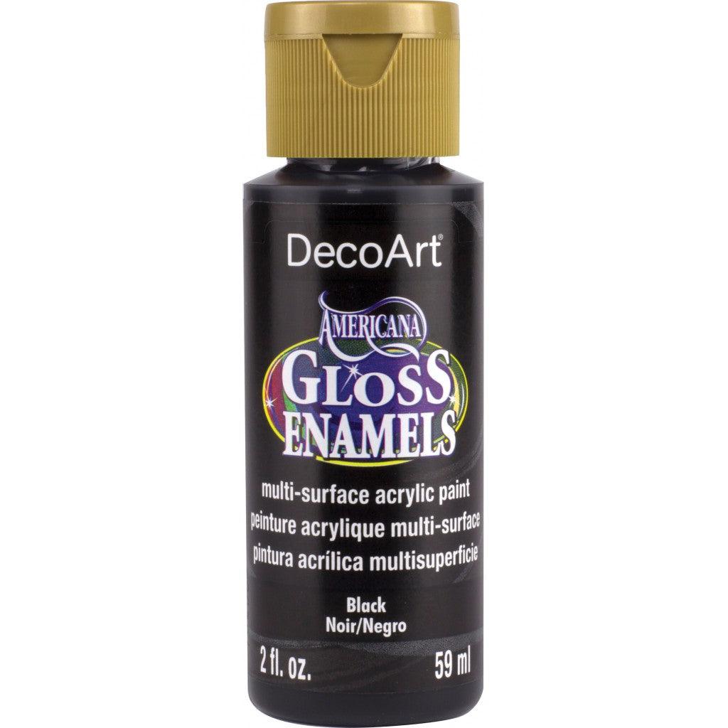 Americana Gloss Enamels Acrylic Paint 2oz-Black - HobbyHimmelen
