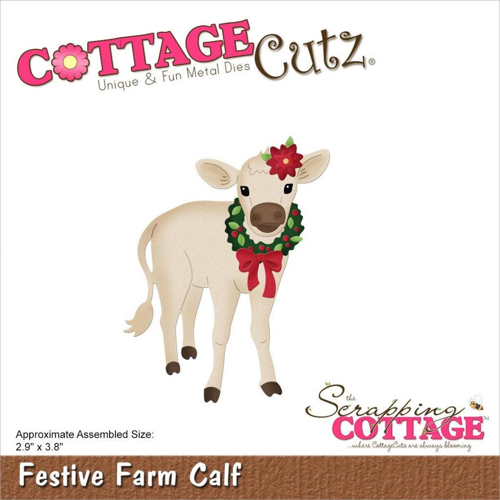 CottageCutz Dies 7,5 x 9cm - Festive Farm Calf - HobbyHimmelen