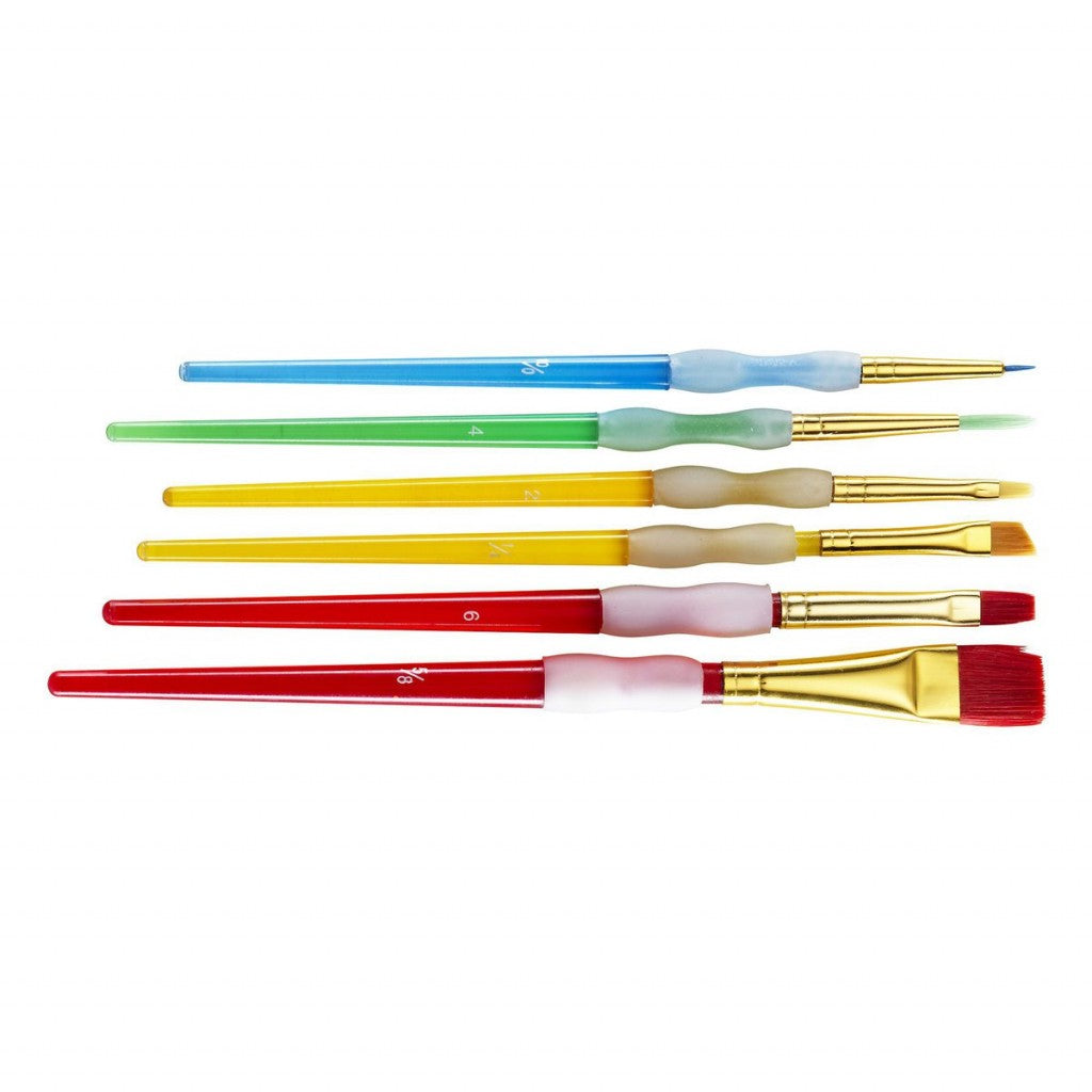 Gripevennlige Barnepensler - 6stk.