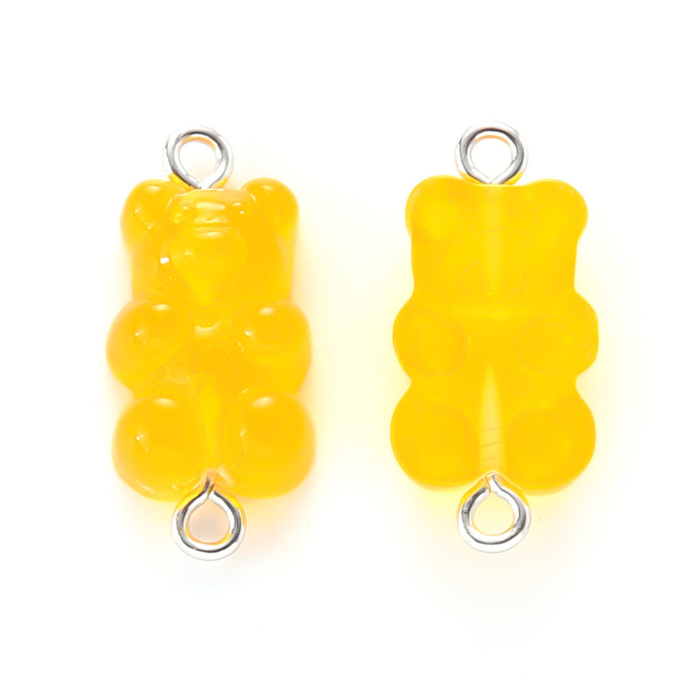 Gummy Bear Resin-Mellomledd, 25mm, 6stk - Bright Yellow