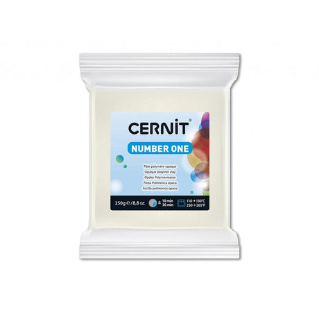 Cernit Number One 250g - 027 Hvit Opak - HobbyHimmelen