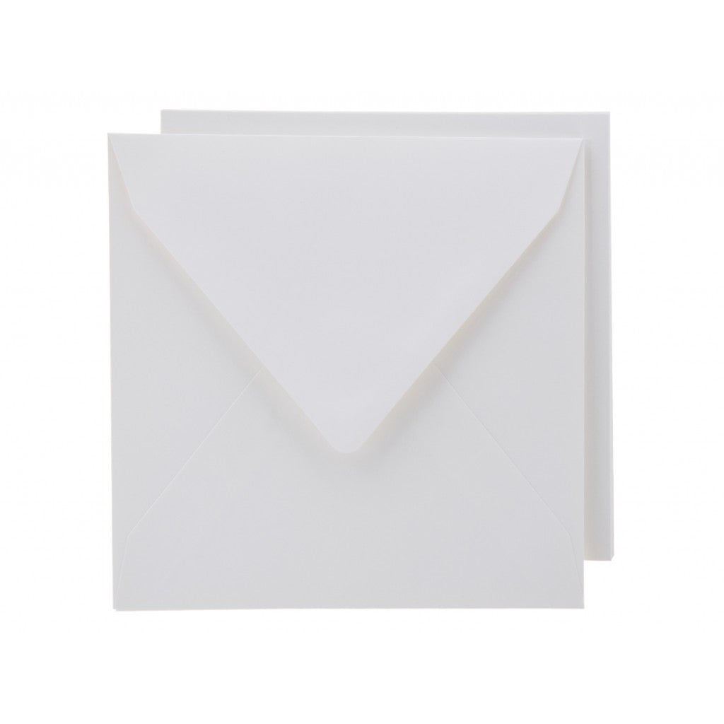 Staz Kort & Konvolutt - 16x16cm 10 stk - 11 Elfenben